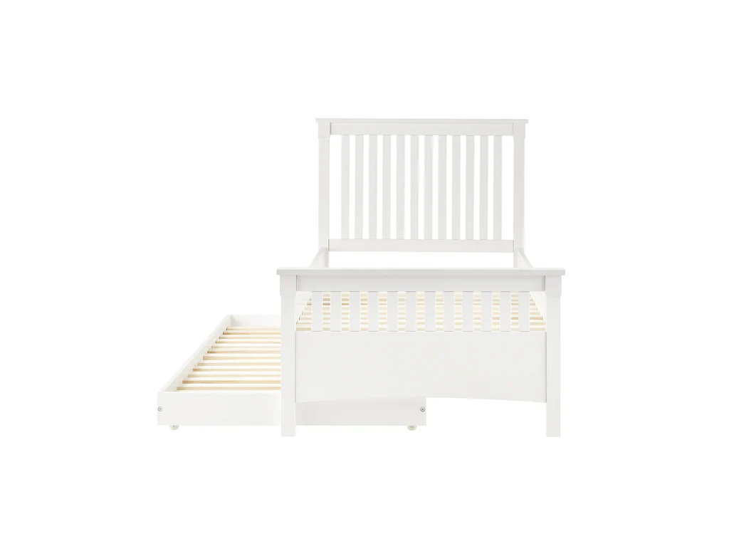 Durham Open Post Bed Frame With Trundle - Single / White