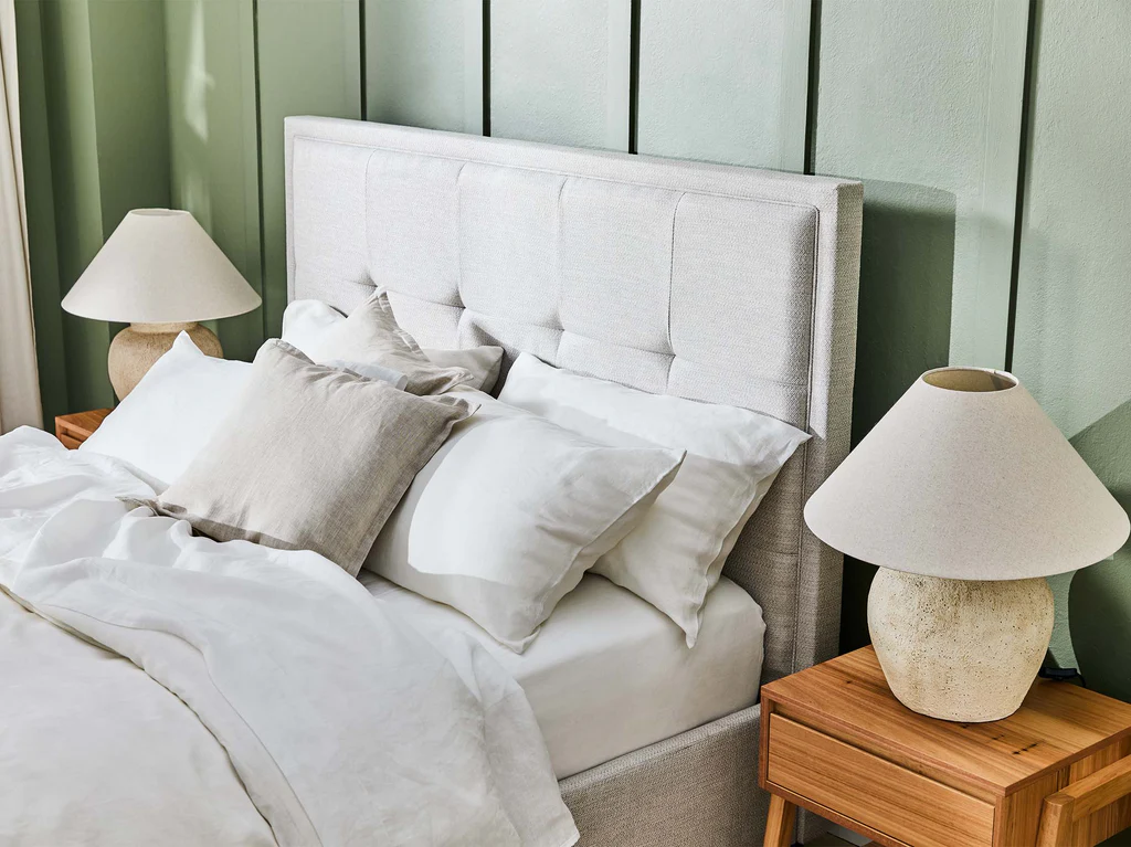 My Style Framed Headboard with Standard 2 Drawer Base - Single / Emir Alabaster