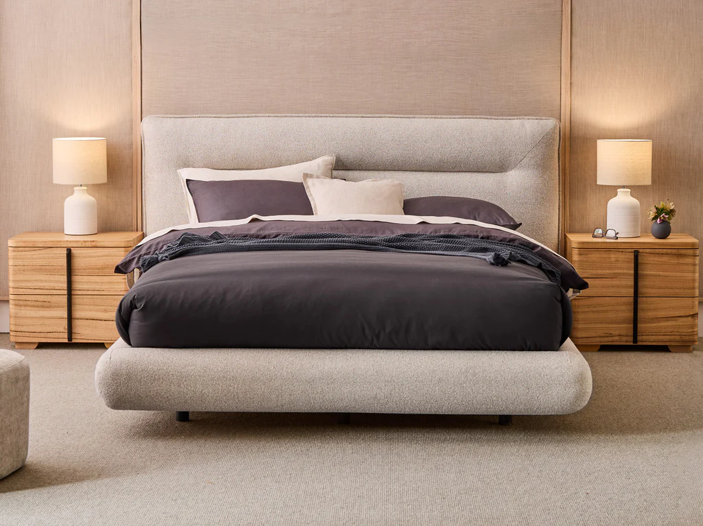 Allegra Bed Frame - Queen / Oatmeal