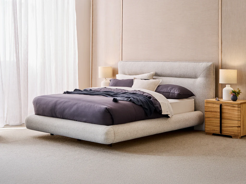 Allegra Bed Frame - Queen / Oatmeal 4 Allegra Bed Frame - Queen / Oatmeal