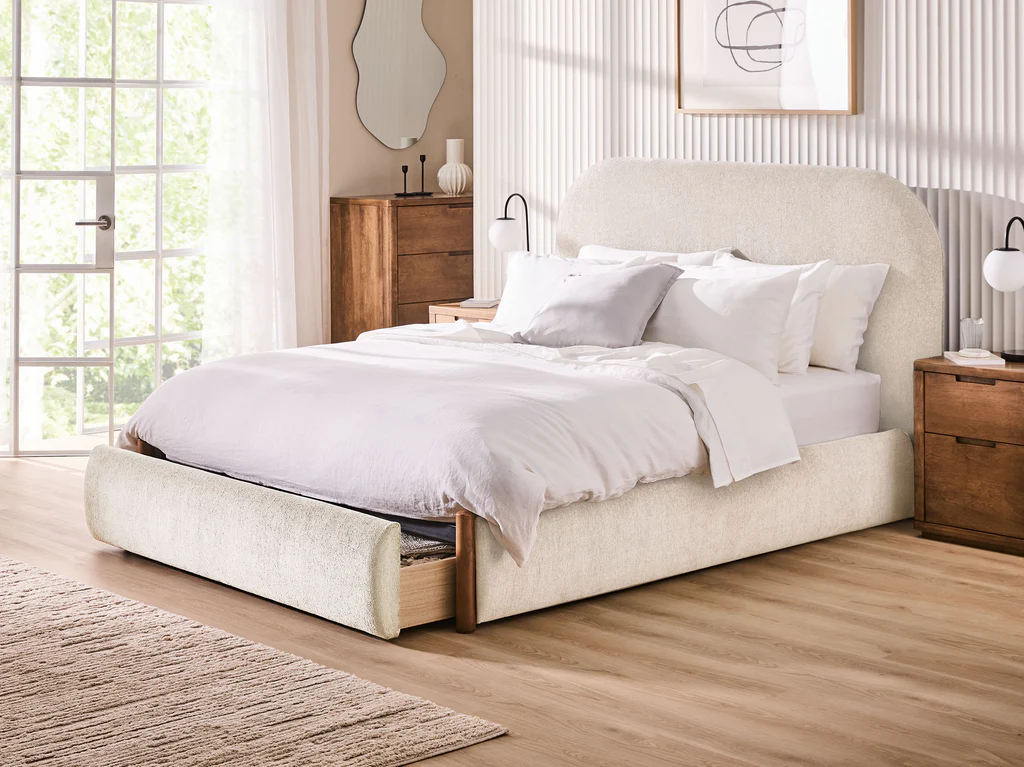 Cayman Bed Frame - Queen / Oatmeal