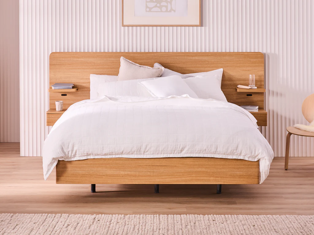 Jervis Extended Bed Frame with Floating Base & Bedsides - Queen / Natural 4 Jervis Extended Bed Frame with Floating Base & Bedsides - Queen / Natural