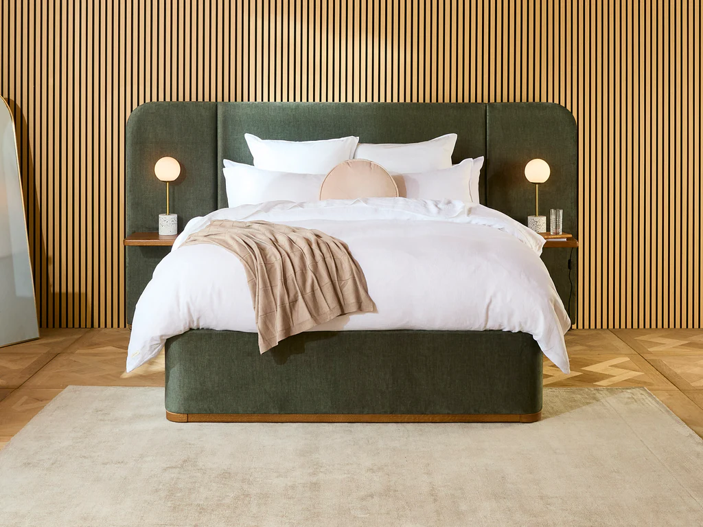 Bellagio Bed Frame With Shelves - Double / Akoya Fern