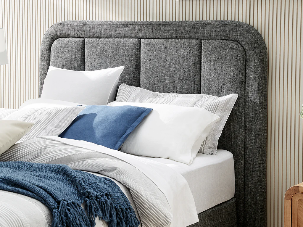 Slumberland Curved Panel Headboard Standard Base - Single / Charcoal 3 Slumberland Curved Panel Headboard Standard Base - Single / Charcoal