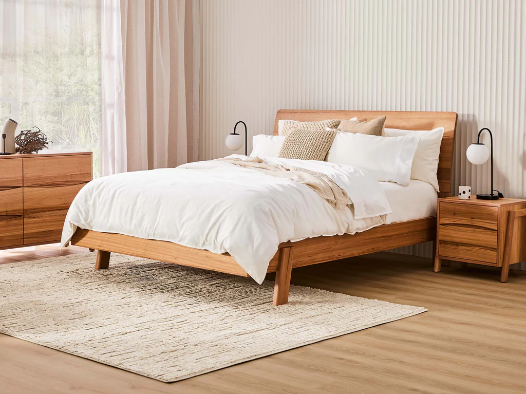 My Design Curved Headboard & Dane Base - Single / Native