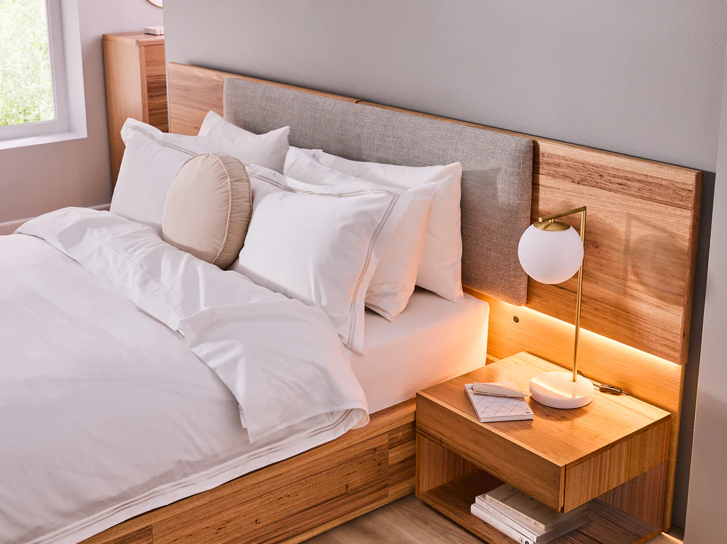 Espada Bed Frame with 4 Drawer Base & Bedsides - Queen / Light Ash 3 Espada Bed Frame with 4 Drawer Base & Bedsides - Queen / Light Ash