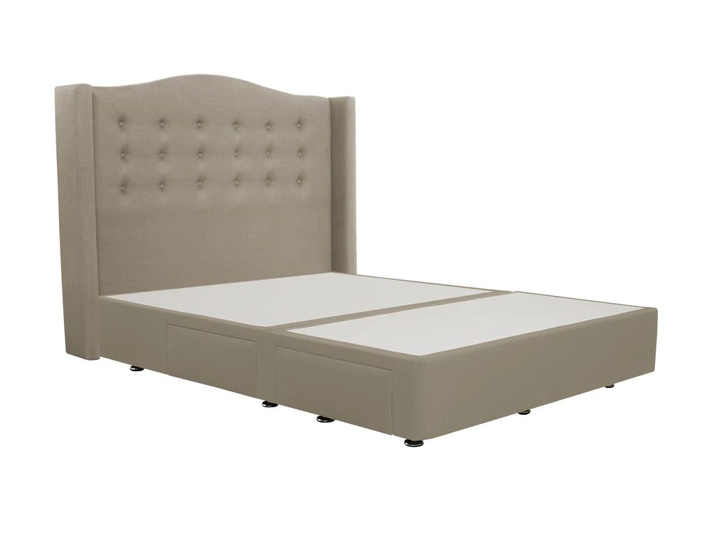 Slumberland Ornate Wing Buttoned 4 Drawer Base - Double / Wheat