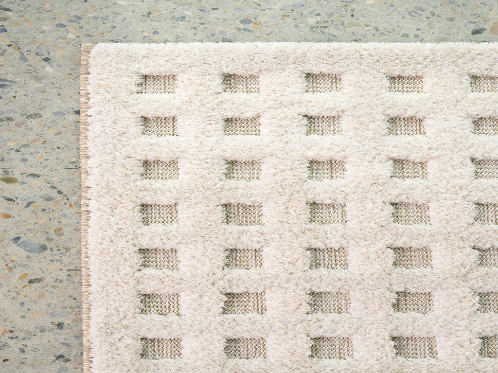 Illusion Grid Floor Rug - 230 X 160cm / Natural