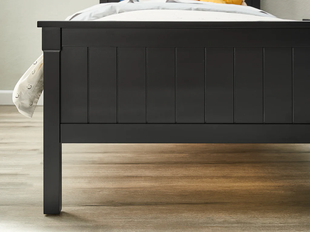 Durham Full Panel Bed Frame - Single / Black